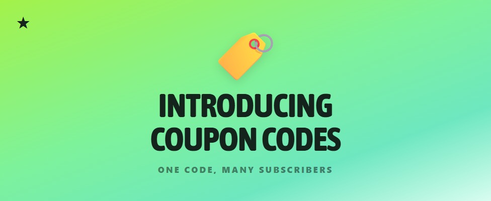 Introducing Coupon Codes